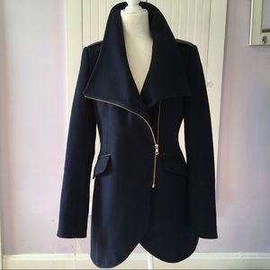 French Connection Military Style Navy Coat
